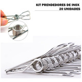 Kit 20 Un. Prendedor Pregador De Roupas Inox E Embalagens