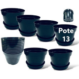 Kit 20 Vaso Redondo Pote 13 800ml + 20 Prato Plástico 11cm