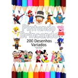 Kit 200 Desenhos Para Pintar E Colorir Tema Variados - Folha A4 Inteira! 4 Por Folha! - #0009