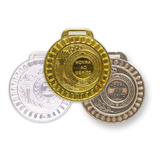 Kit 200 Medalhas Aço 44mm Honra Mérito - Ouro Prata Bronze