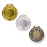 Kit 200 Medalhas De Aço 35mm Lisa - Ouro Prata Bronze