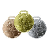 Kit 200 Medalhas Metal 35mm Futebol - Ouro Prata Bronze