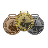 Kit 200 Medalhas Metal 45mm Corrida - Ouro Prata Bronze