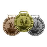 Kit 200 Medalhas Metal 45mm Futebol - Ouro Prata Bronze