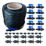 Kit 200m Mangueira De Gotejamento 16mm Registros E Chulas
