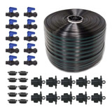 Kit 200m Mangueira De Gotejamento 16mm Registros E Chulas