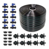 Kit 200m Mangueira De Gotejamento 16mm Registros E Chulas