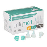Kit 200un Agulha Caneta Insulina 4mm 32g Uniqmed