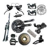 Kit 21v Bike Aro 29 Cambios Shimano,suspensão E Freio Disco