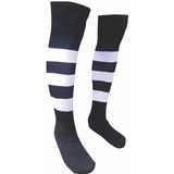 Kit 22 Pares Meião Futebol Listrado Preto E Branco Adulto