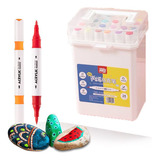 Kit 24 Caneta Marcador Permanente Duplo Ponto Colorida Brush