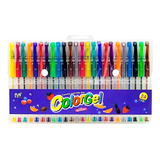 Kit 24 Canetas Gel Coloridas Perfumadas Glitter Neon Pastel