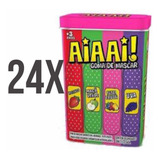 Kit 24 Lata Com 18 Kid Zone Chiclete Goma De Mascar Aiaai! 