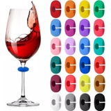 Kit 24 Marcadores P/ Copo, Taças De Vinhos Pingente Silicone