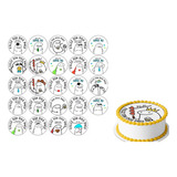 Kit 24 Papel Arroz Flork Bento Cake 14,5 Cm Dia Dos Pais 