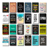 Kit 24 Placas Decorativas Mdf Frases Motivacionais Família