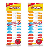 Kit 24 Un Prendedores Emborrachados Para Roupas E Alimentos Cor Colorido