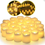 Kit 24 Velas De Led Eletrônica Decorativa Realista + Bateria