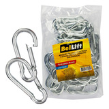 Kit 25 Mosquetão 7x70mm Aço Galvanizado Com Trava Beltools 