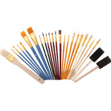 Kit 25 Pinceis Artesanato Pintura Ponta Fina Redonda E Chata