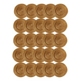 Kit 25 Sousplat Rattan Marrom Claro 32cm Decoração Buffet