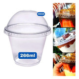 Kit 250un Copo 266ml Pet 9oz + Tampa Bolha Sem Furo Bompack