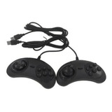 Kit 2controles Sega Megadrive Joystick Usb jogos emulador pc