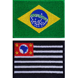 Kit 2pç Bordado Bandeira Brasil +