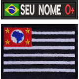 Kit 2pç Tarjeta C/ Nome E Bandeira Brasil P/ Jaqueta Ban128