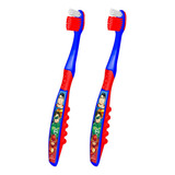 Kit 2u Escova De Dente Infanti Heróis Macia Dentalclean