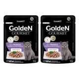 Kit 2un Sachê Gatos Filhotes Sabor Frango 70g Golden Gourmet
