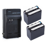 Kit 2x Bateria Np-f970 F960 + Carregador Led 6600mah Yn600