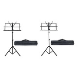 Kit 2x Estante Partitura Suporte Pedestal Dobrável + Bolsas