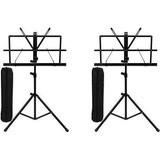 Kit 2x Estantes Suporte Pedestal Partitura Com Bolsa Bag