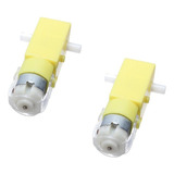 Kit 2x Motor Dc 3-6v Caixa De Redução Eixo Duplo Robótica