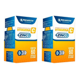 Kit 2x Suplemento Alimentar Vitamina C + Zinco 60 Cápsulas 