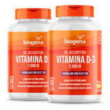 Kit 2x Ultra Vitamina D3 2000ui 60 Cap's Gel, Biogens, Full
