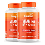 Kit 2x Vitamina D3 +k2, Mk7 2000ui, K2 100mg, 120cps Biogens