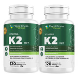 Kit 2x Vitamina K2 Mk7 - 120 Caps - Floral Ervas Do Brasil Sabor Sem Sabor