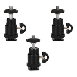 Kit 3 Adaptador Ballhead 1/4 Cabeça Tripé Sapata Foto Vídeo