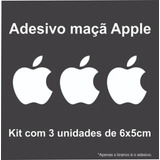 Kit 3 Adesivos Logo Maçã Apple Mac Ios iPhone iPad iPod 