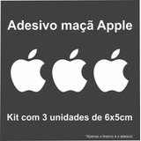 Kit 3 Adesivos Logo Maçã Apple Mac Ios iPhone iPad iPod