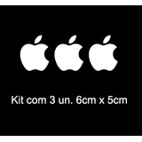Kit 3 Adesivos Logo Maçã Apple Mac Ios iPhone iPod iPad 6x5