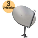 Kit 3 Antena Parabólica Ku 60cm Compativel Com Sistema 5g