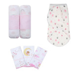 Kit 3 Babetes + Cueiro Swaddle + Segura Bebe Rolinho Rn
