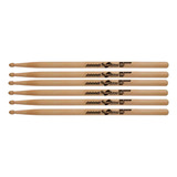 Kit 3 Baqueta Bateria 2b Hickory Ponta Madeira 179 Spanking