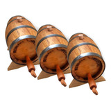 Kit 3 Barril Tonel De Amburana Brasil 1 Litro Cachaça Whisky