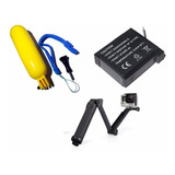 Kit 3 Bastao 3 Formas 3 Way Gopro Tripé Flutuante Bateria