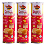 Kit 3 Batatas Mister Potato Lata Sabor Original Crisps 100g 