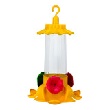 Kit 3 Bebedouro Para Beija Flor Amarelo 3 Flores Passaros 